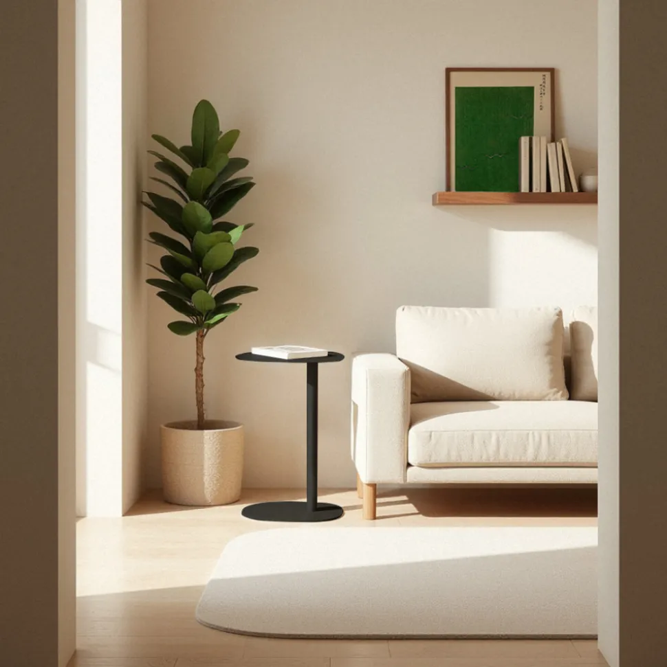 SIDY Table d'appoint en métal H66cm