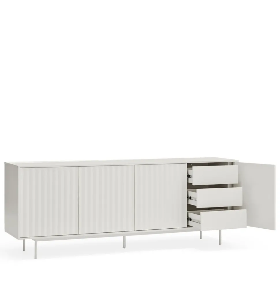 SIERRA Buffet en bois 4 portes 3 tiroirs L211cm