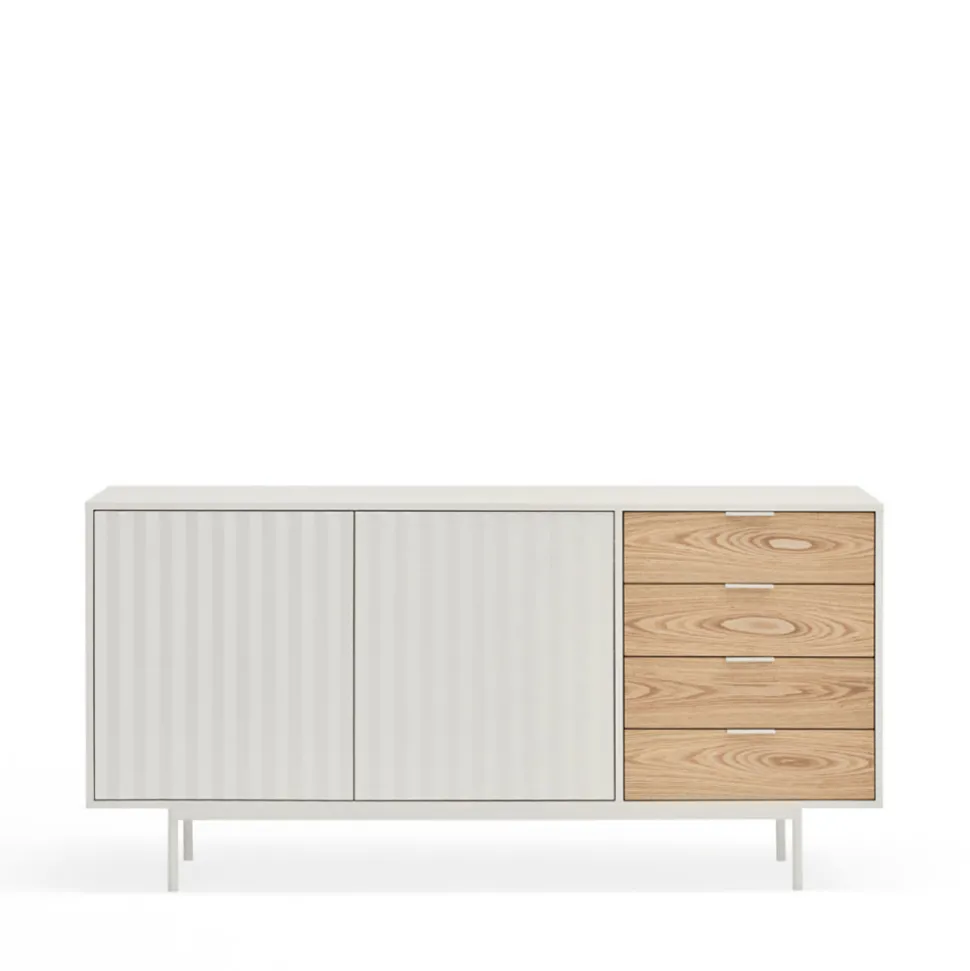 SIERRA Buffet en bois 2 portes 4 tiroirs L159,2cm