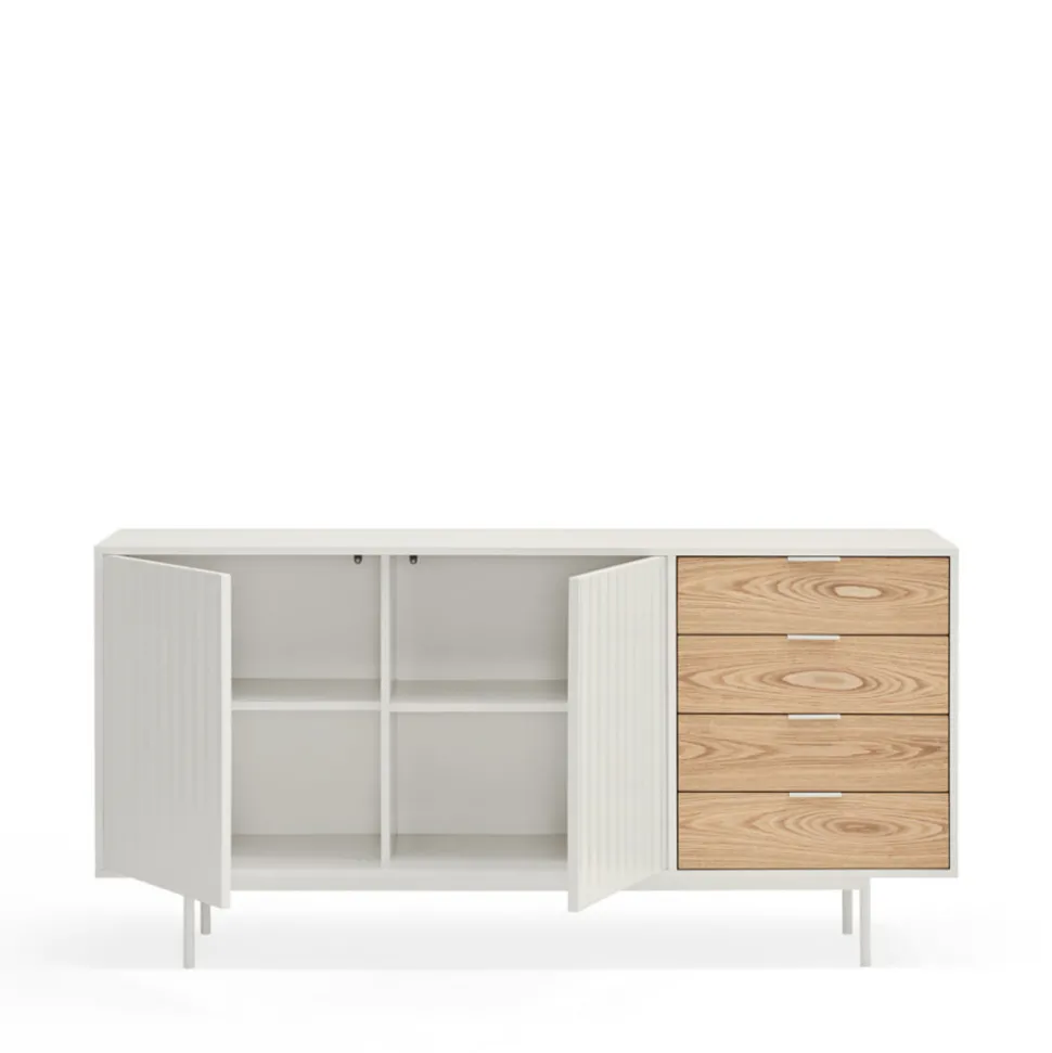 SIERRA Buffet en bois 2 portes 4 tiroirs L159,2cm