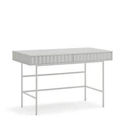SIERRA Bureau 2 tiroirs en bois et métal L120cm