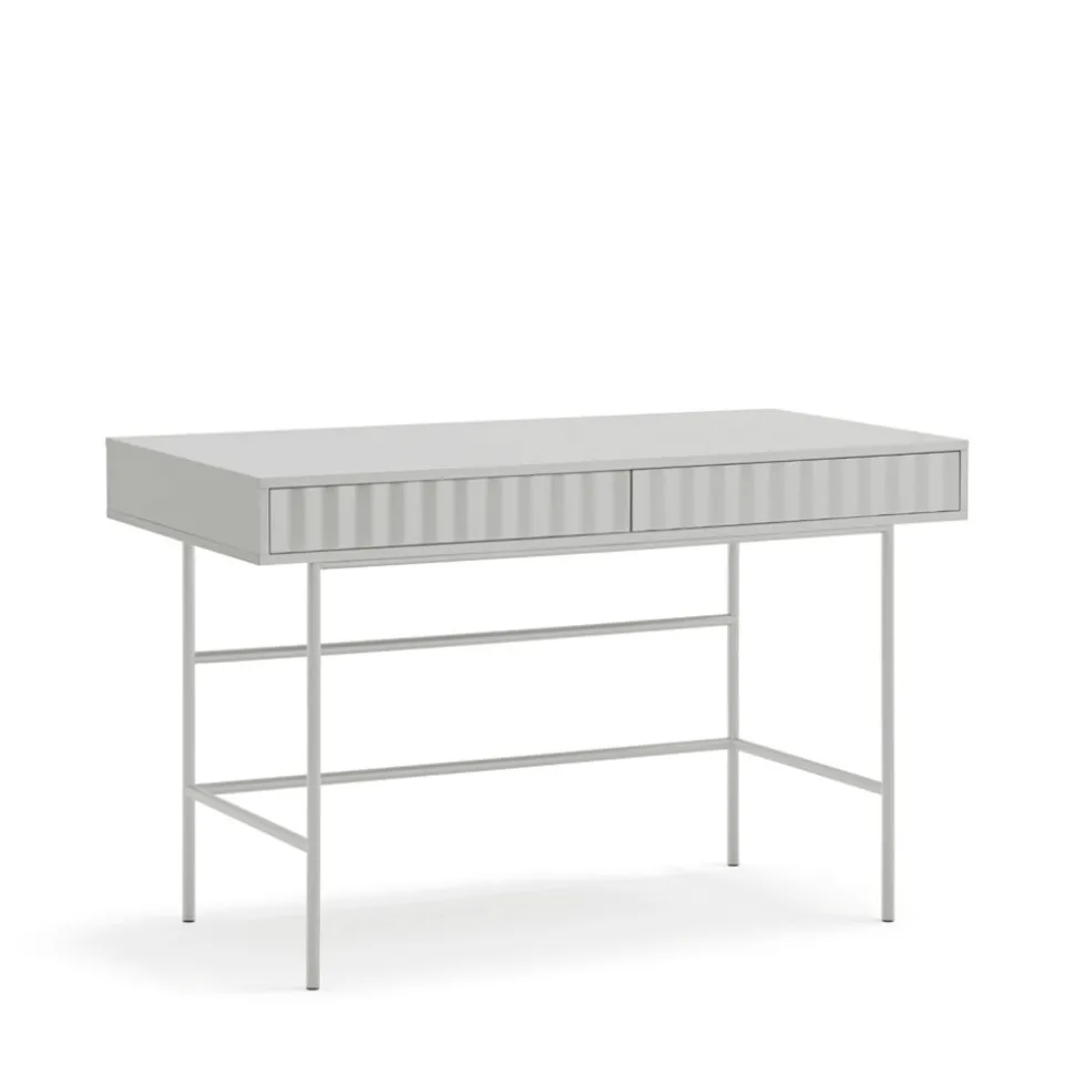 SIERRA Bureau 2 tiroirs en bois et métal L120cm