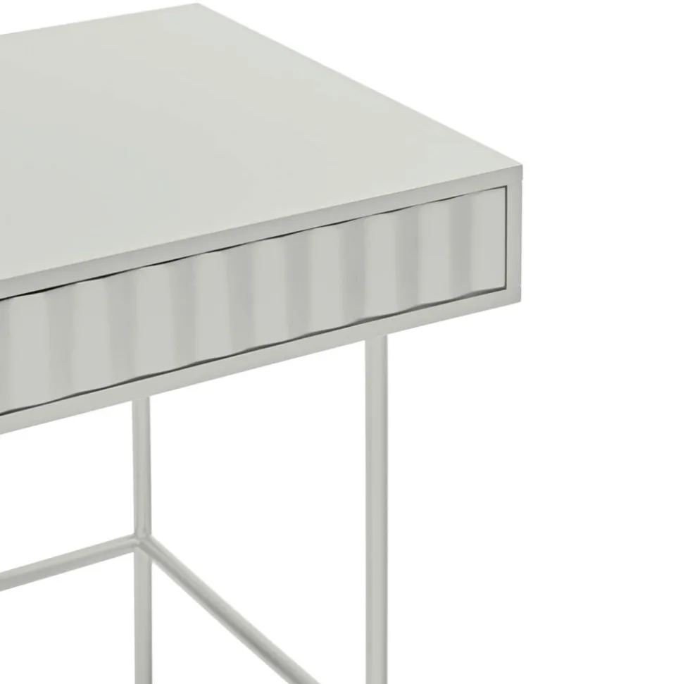 SIERRA Bureau 2 tiroirs en bois et métal L120cm
