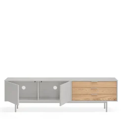 SIERRA Meuble TV 2 portes, 3 tiroirs en bois L180cm