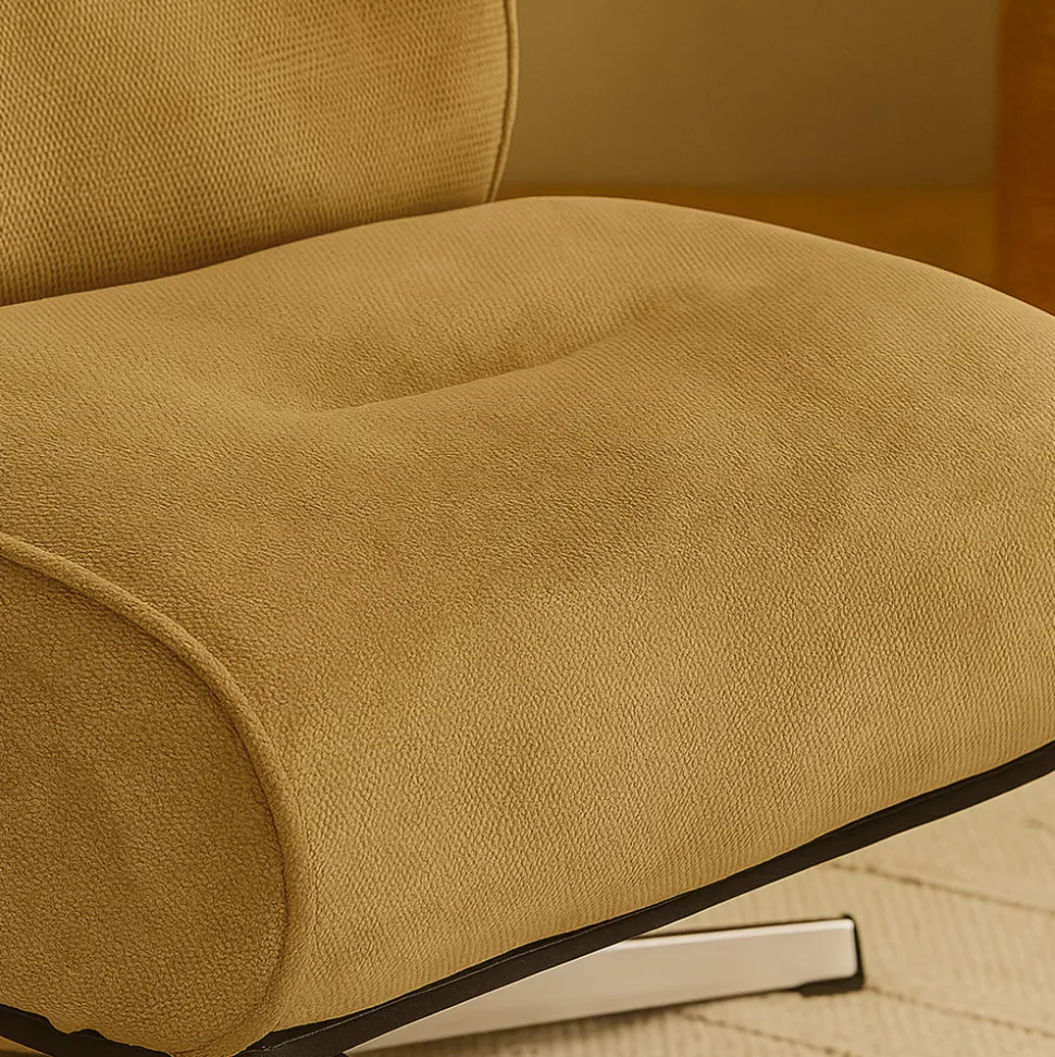 SIMON Fauteuil pivotant en tissu chenille pied étoile