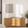 SINCE Buffet 2 portes, 3 tiroirs en bois L180cm