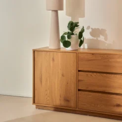 SINCE Buffet 2 portes, 3 tiroirs en bois L180cm