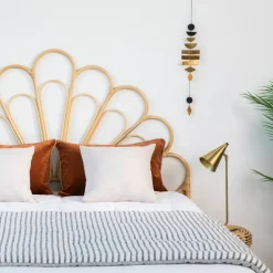 SINGARAJA Tête de lit design en rotin 160cm