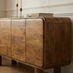 SIRA Buffet 4 portes en bois massif L160cm