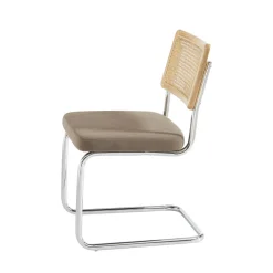 SKANA Lot de 2 chaises en velours côtelé pieds chrome