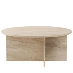 SOHO Table basse ronde en effet travertin ø90cm