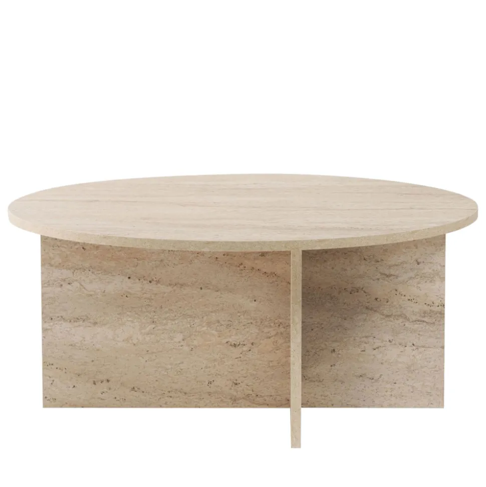 SOHO Table basse ronde en effet travertin ø90cm