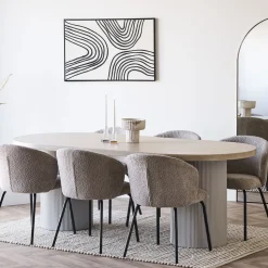SOLVA Table à manger 10 personnes ovale en bois