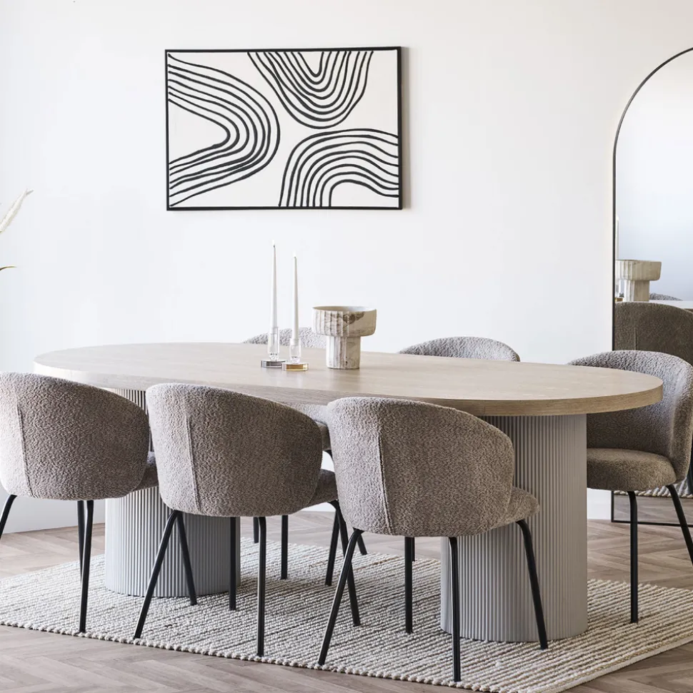SOLVA Table à manger 10 personnes ovale en bois