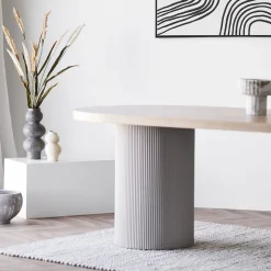 SOLVA Table à manger 10 personnes ovale en bois