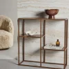 STAAL Étagère en bois effet noyer et métal H81cm