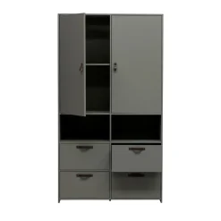 STAGE Armoire 2 portes 4 tiroirs en bois