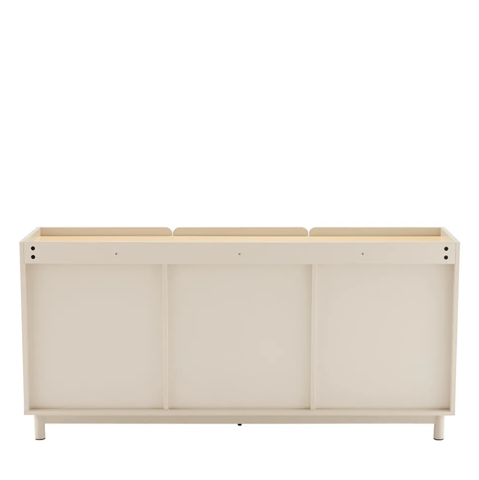 STANLEY Buffet 3 portes en bois et métal L160cm
