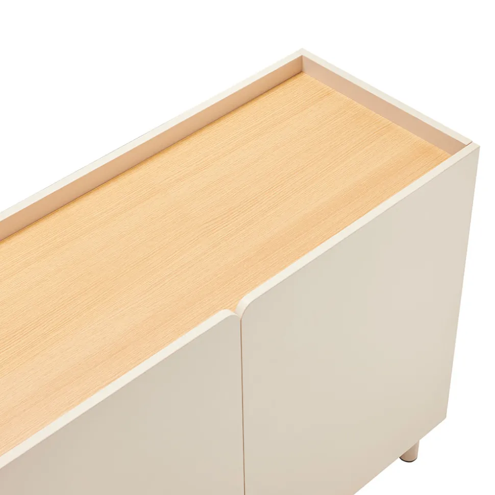 STANLEY Buffet 3 portes en bois et métal L160cm