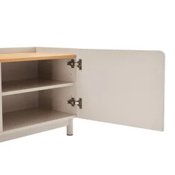 STANLEY Meuble TV 2 portes en bois et métal L160cm