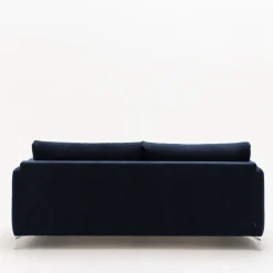 STEFFEN Canapé convertible express 3 places en tissu et pieds chrome
