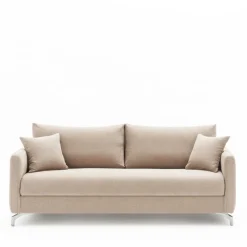 STEFFEN Canapé droit 3 places en tissu et pieds chrome