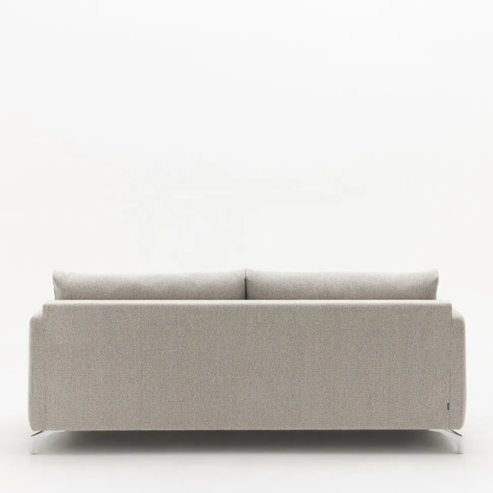 STEFFEN Canapé droit 3 places en tissu et pieds chrome