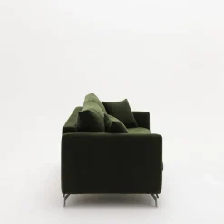 STEFFEN Canapé droit 3 places en tissu et pieds chrome