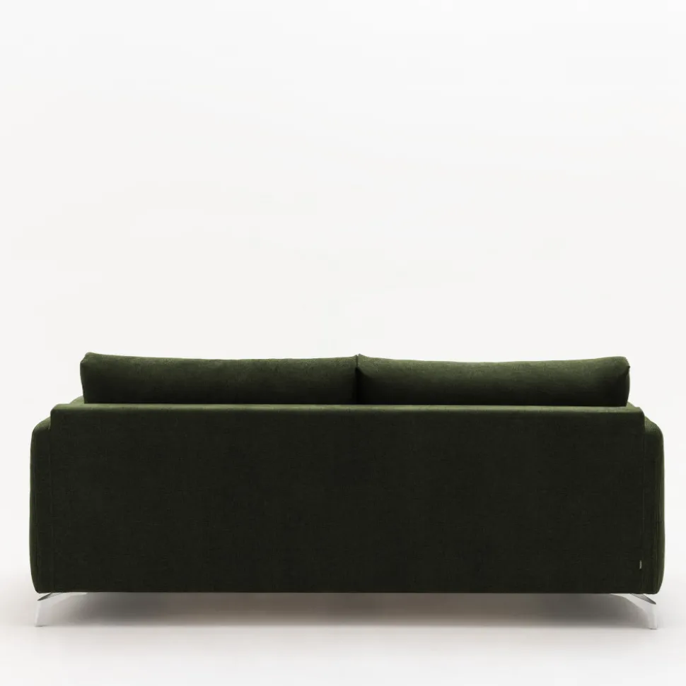 STEFFEN Canapé droit 3 places en tissu et pieds chrome
