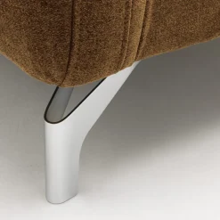 STEFFEN Canapé droit 3 places en tissu et pieds chrome