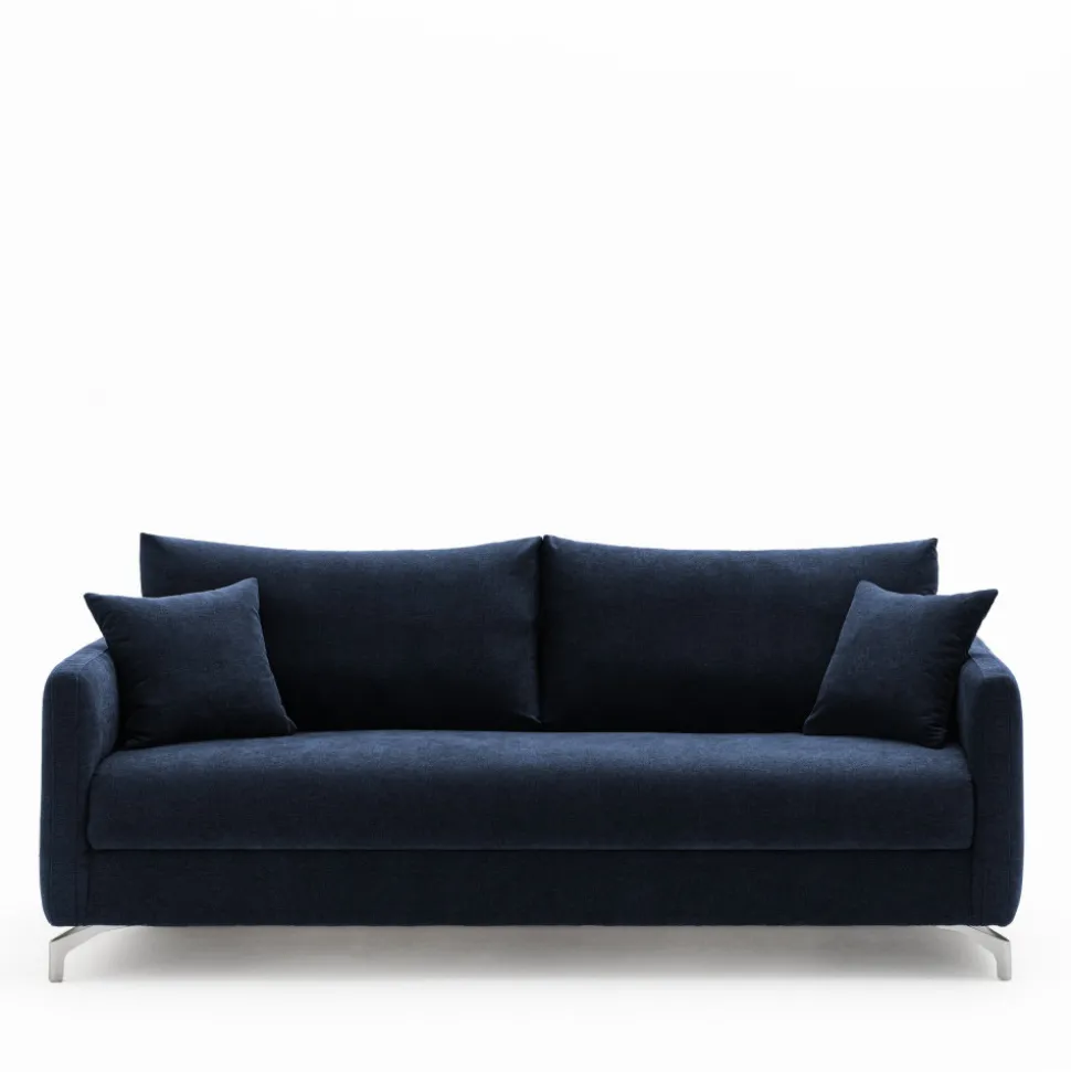 STEFFEN Canapé droit 3 places en tissu et pieds chrome