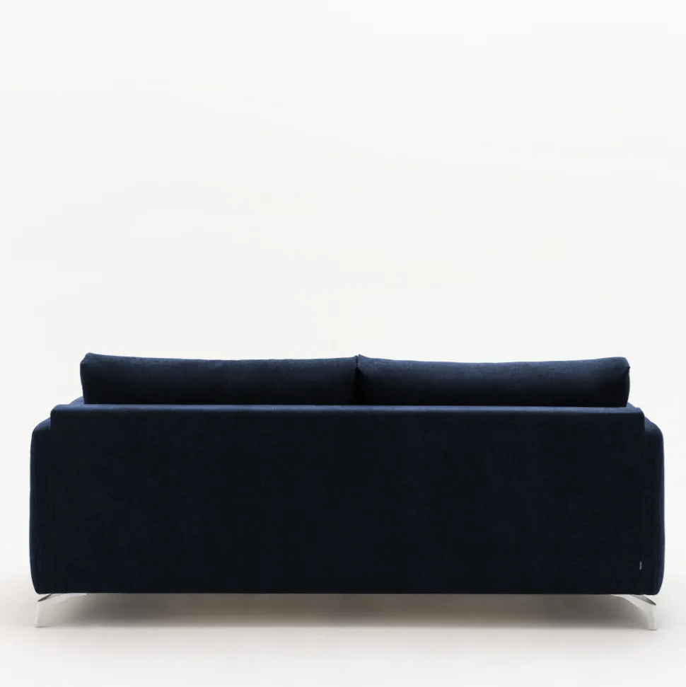 STEFFEN Canapé droit 3 places en tissu et pieds chrome