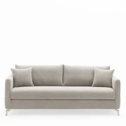 STEFFEN Canapé droit 3 places en tissu et pieds chrome