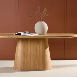 STJARNO Table à manger 8 personnes ovale en bois