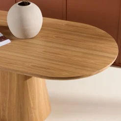 STJARNO Table à manger 8 personnes ovale en bois