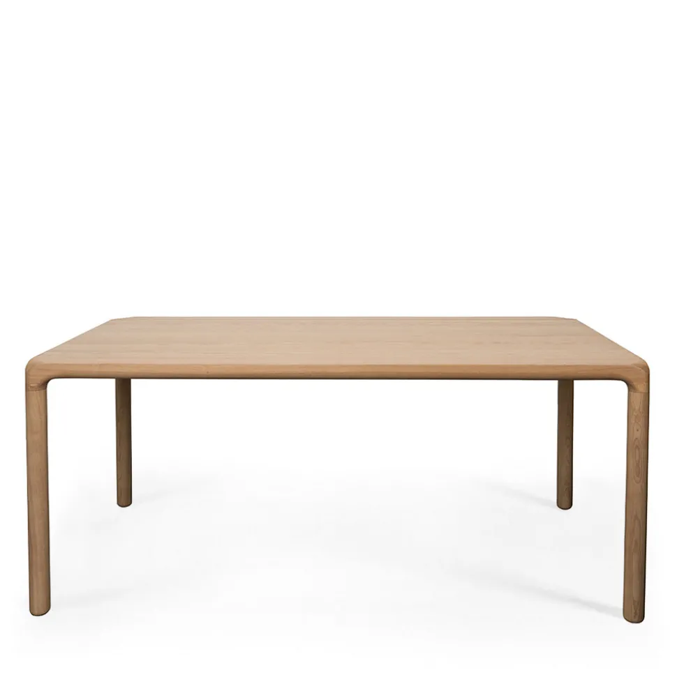 STORM Table à manger 8 personnes aux bords arrondis en bois