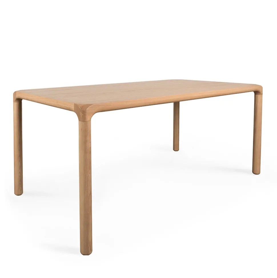 STORM Table à manger 8 personnes aux bords arrondis en bois