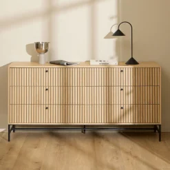 STORO Commode 6 tiroirs en bois L157.9cm