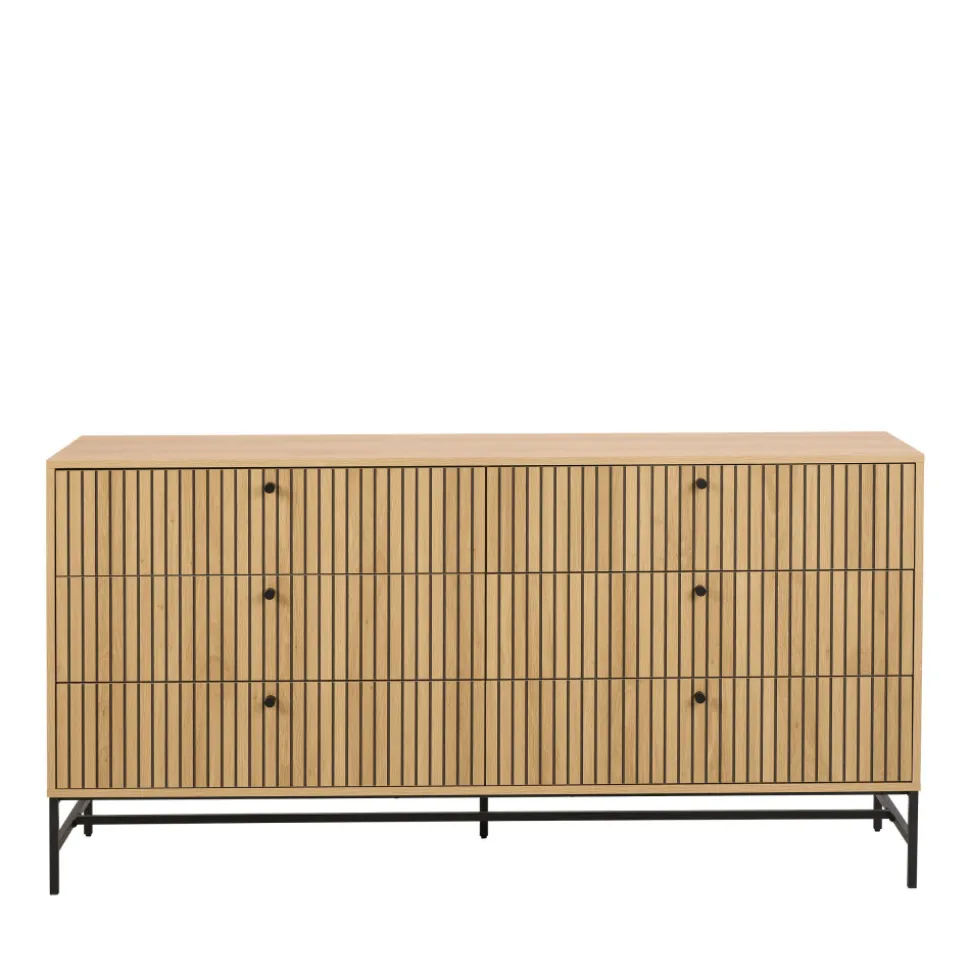 STORO Commode 6 tiroirs en bois L157.9cm
