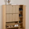STORO Meuble à chaussures 4 portes en bois et métal L98,7cm