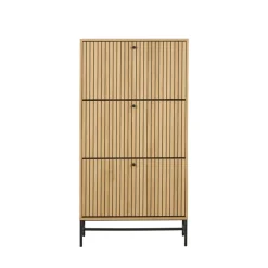 STORO Meuble à chaussures 3 portes en bois et métal L71,6cm