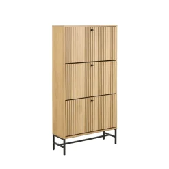 STORO Meuble à chaussures 3 portes en bois et métal L71,6cm
