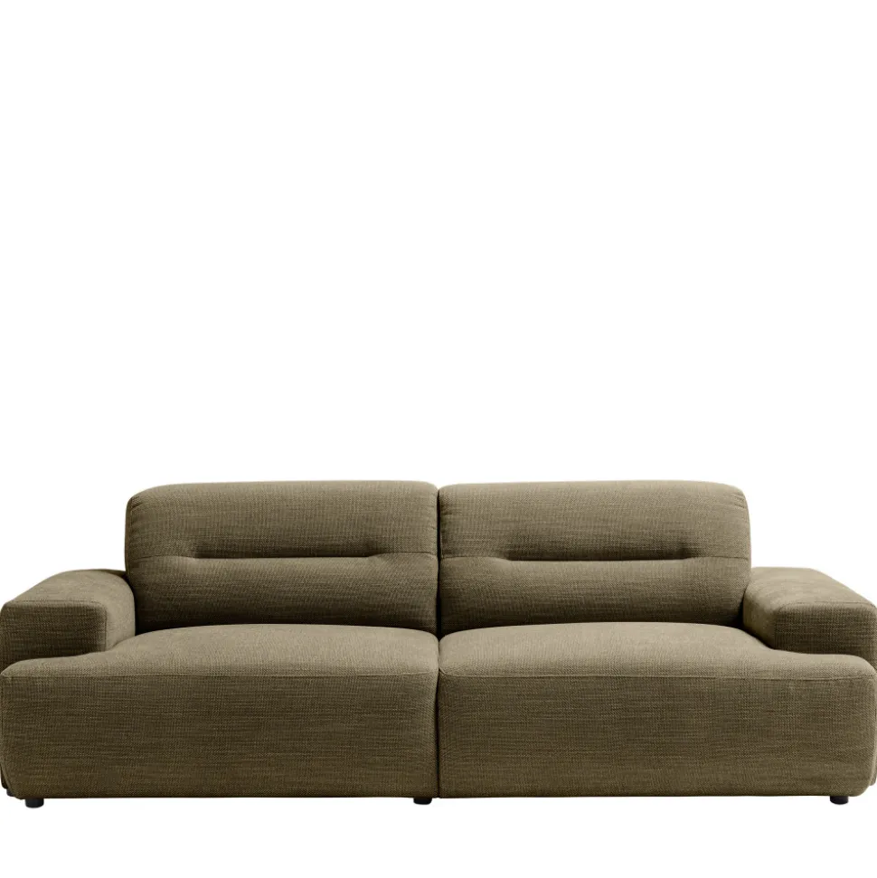 STUNE Canapé droit 4 places en tissu à accoudoirs larges