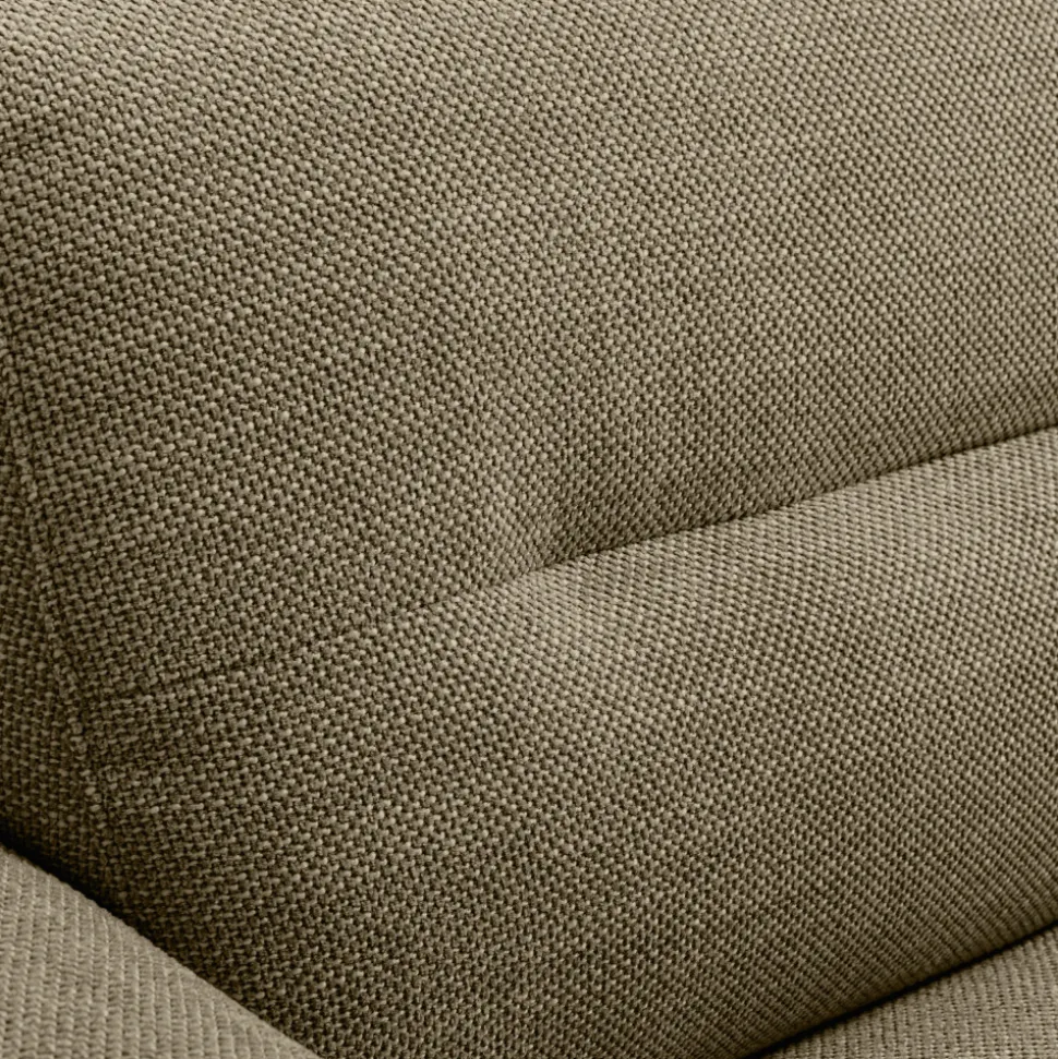 STUNE Canapé droit 4 places en tissu à accoudoirs larges