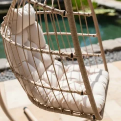 SULLY Fauteuil œuf suspendu de jardin en corde et acier traité