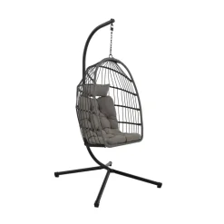 SULLY Fauteuil œuf suspendu de jardin en corde et acier traité