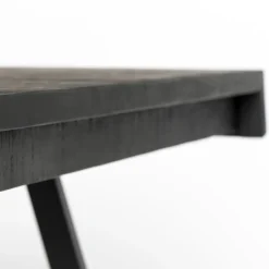 SURI Table à manger 4 personnes en teck recyclé et métal