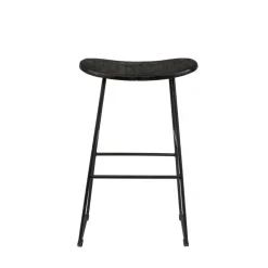 TANGLE Tabouret de bar en teck recyclé et métal H62cm