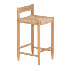 TANNO Lot de 2 tabourets de bar intérieur/extérieur en bois H66cm