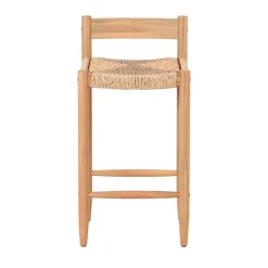 TANNO Lot de 2 tabourets de bar intérieur/extérieur en bois H66cm